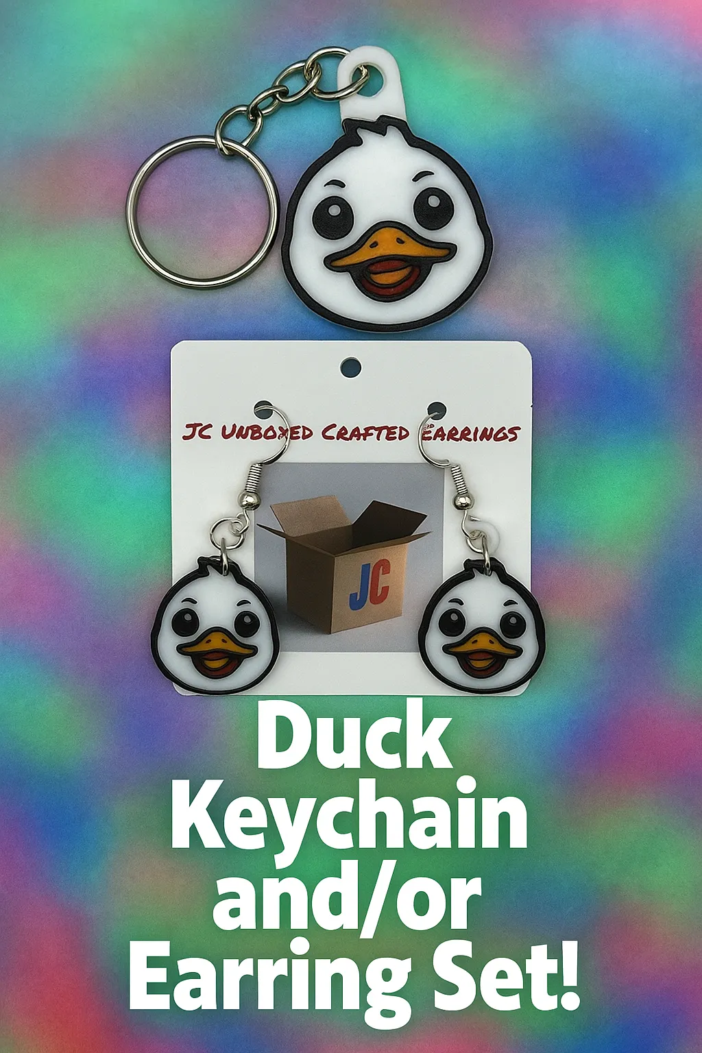 Duck Keychain and/or Earring Set view 3