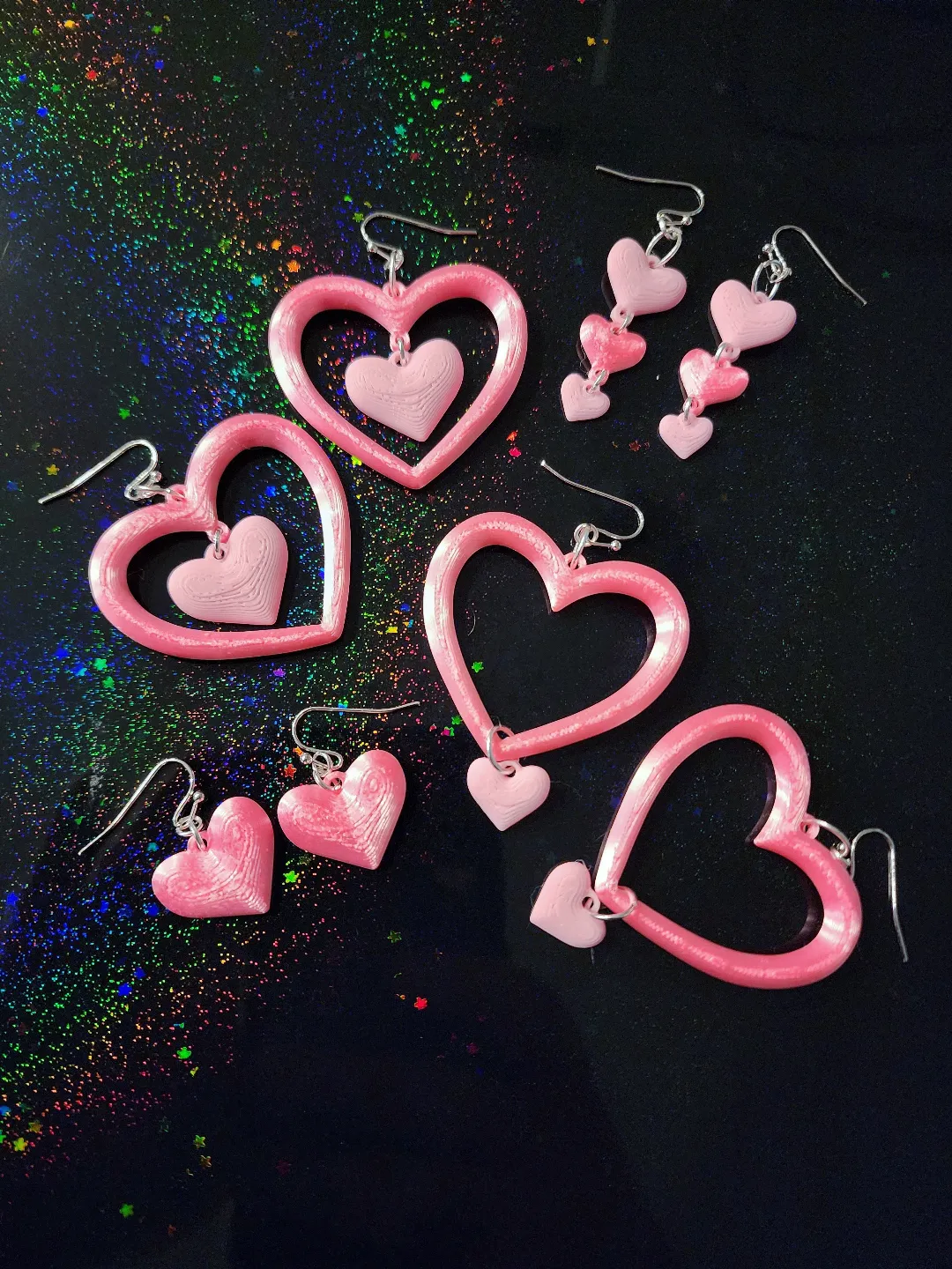 Valentine's Day Dangling Heart Earrings view 2