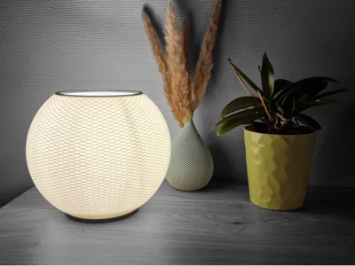 Sphere Lamp with Intricate Diamond Pattern