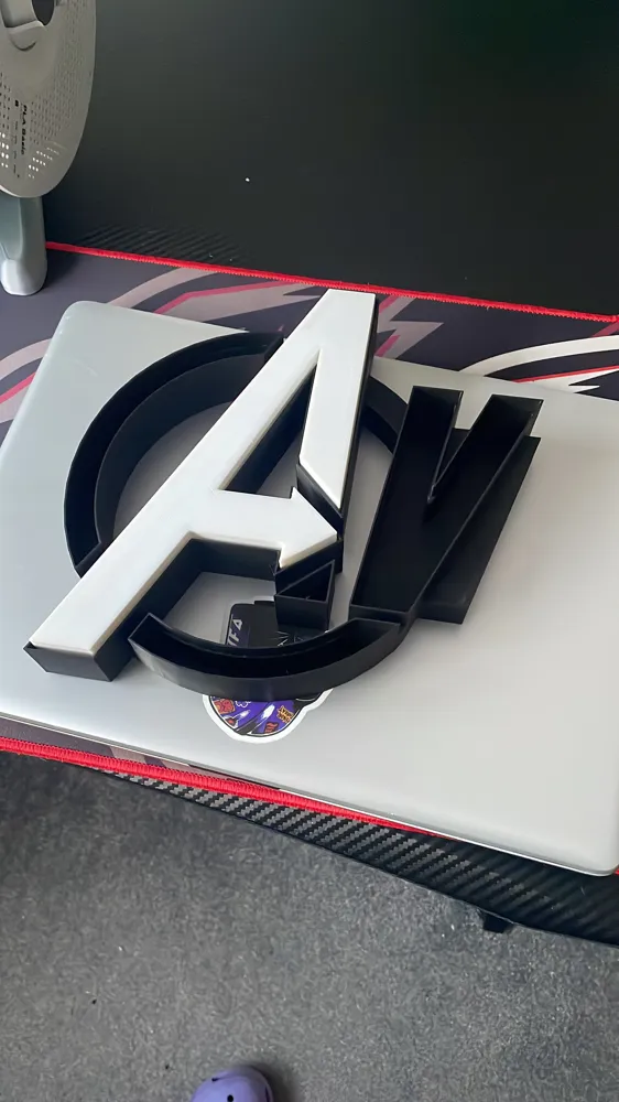 Avengers Logo 3D Sign 60cm - designed to add LEDs - Free 3D Print Model ...