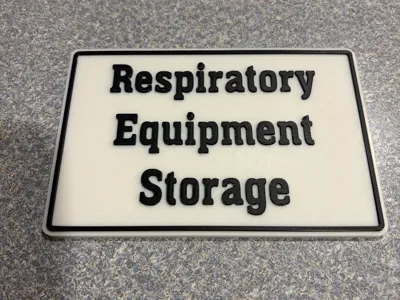 Respiratory Equipment Storage Sign