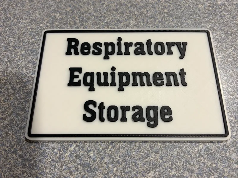 Respiratory Equipment Storage Sign