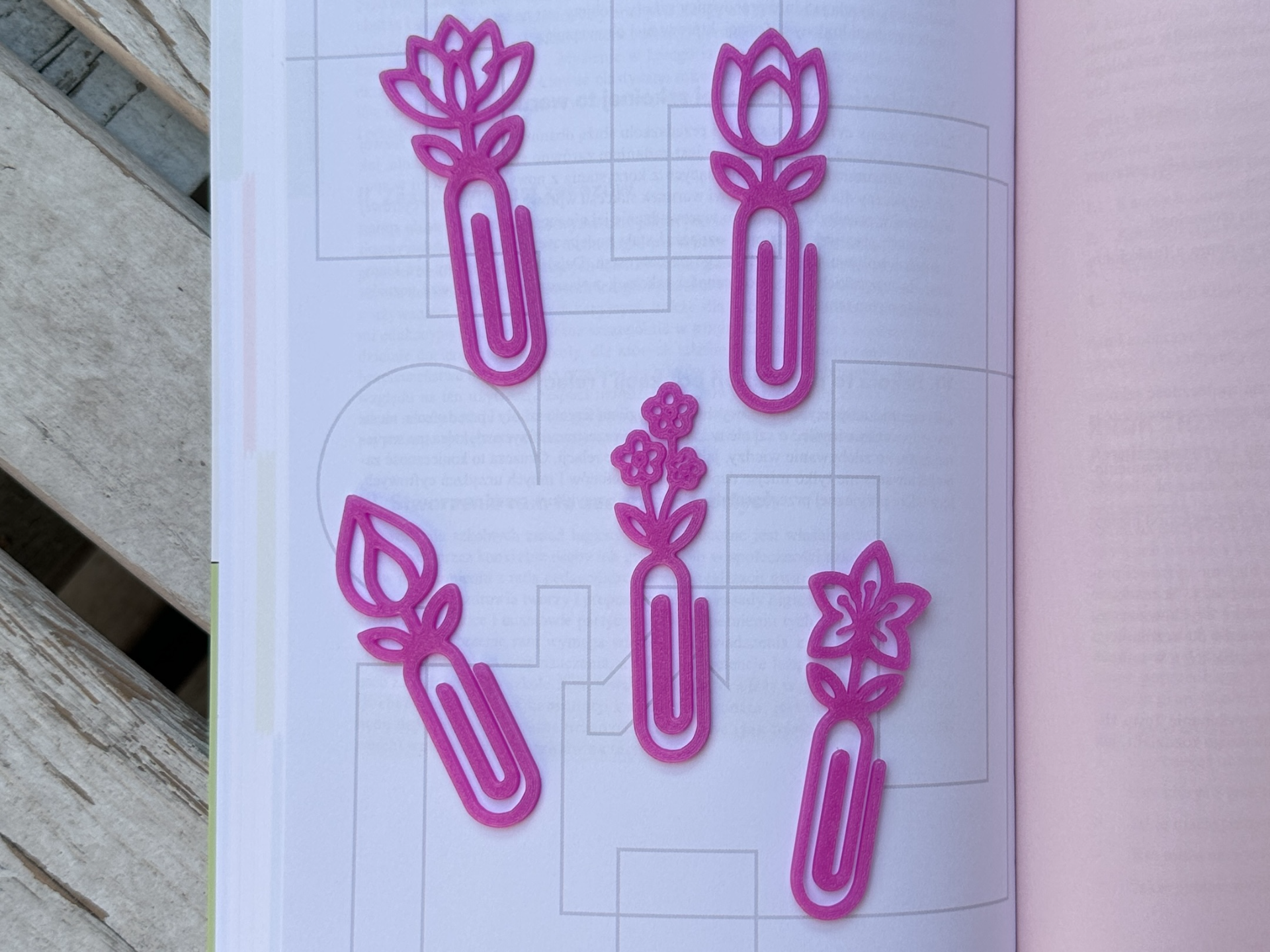 Floral Paperclip Bookmarks – Cute Flower Set 2 - 1