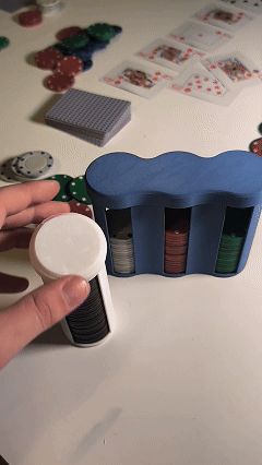 Portable Poker Chip Storage 1x or 3x Column Design