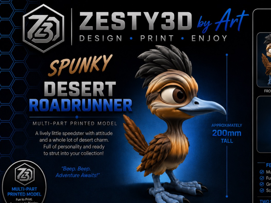 Spunky Desert Roadrunner – Multi-Part Model