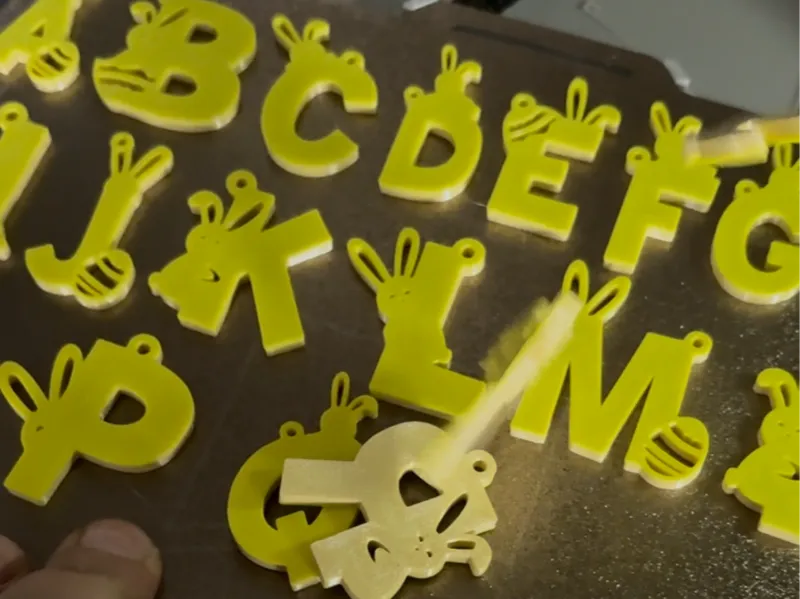 26 Easter Bunny 3D Letters keychains
