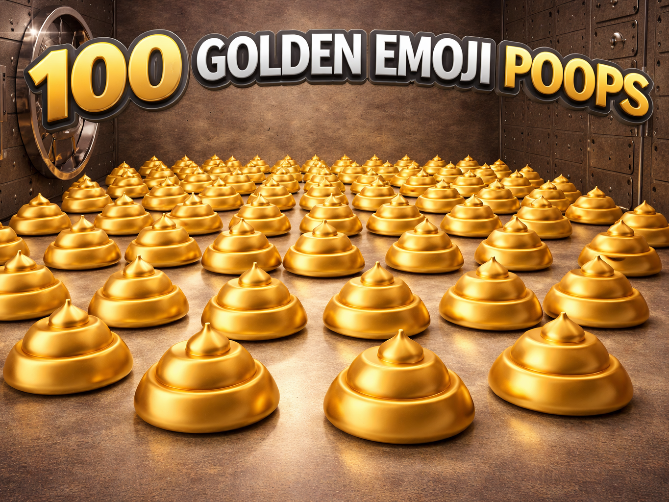 100 GOLDEN EMOJI POOPS