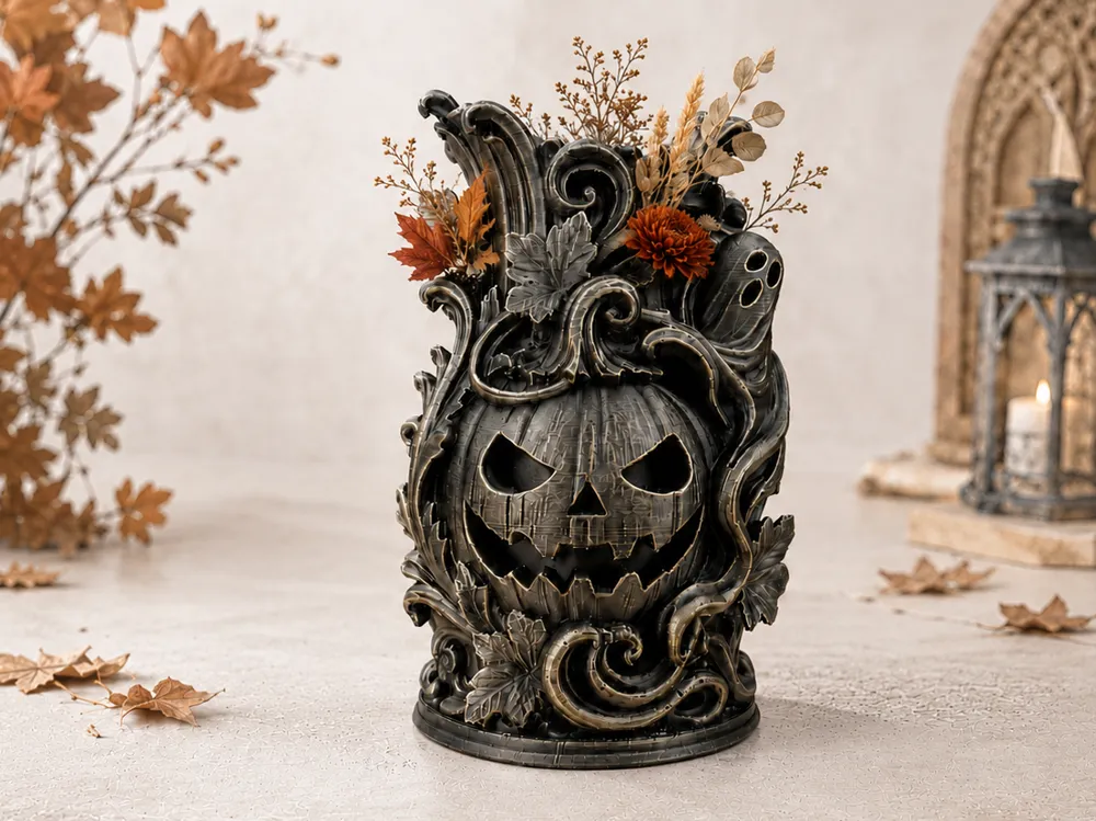 Jarrón decorativo: Haunted Pumpkin Organizer Vase. Referencia del modelo original.