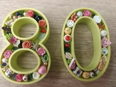 Hollow Number 80 for decoration