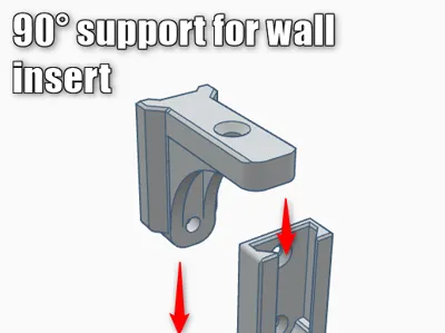 90° wall insert mount