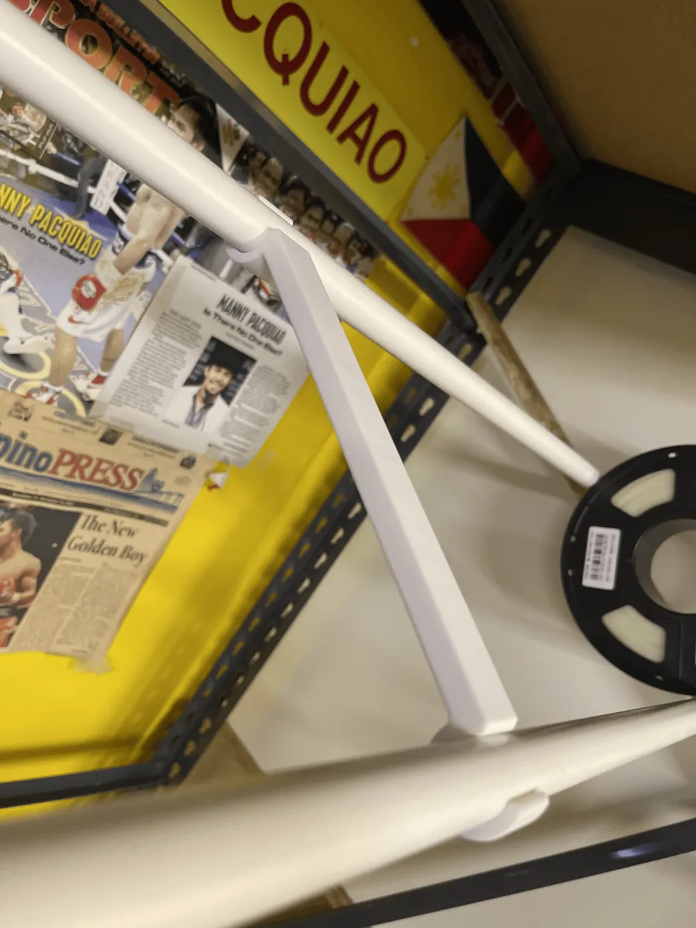 Angled filament rack mounting clips and spacer by user_3638082557