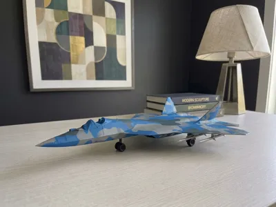 Sukhoi Su-57 Felon Fighter Jet Camo Aircraft Model