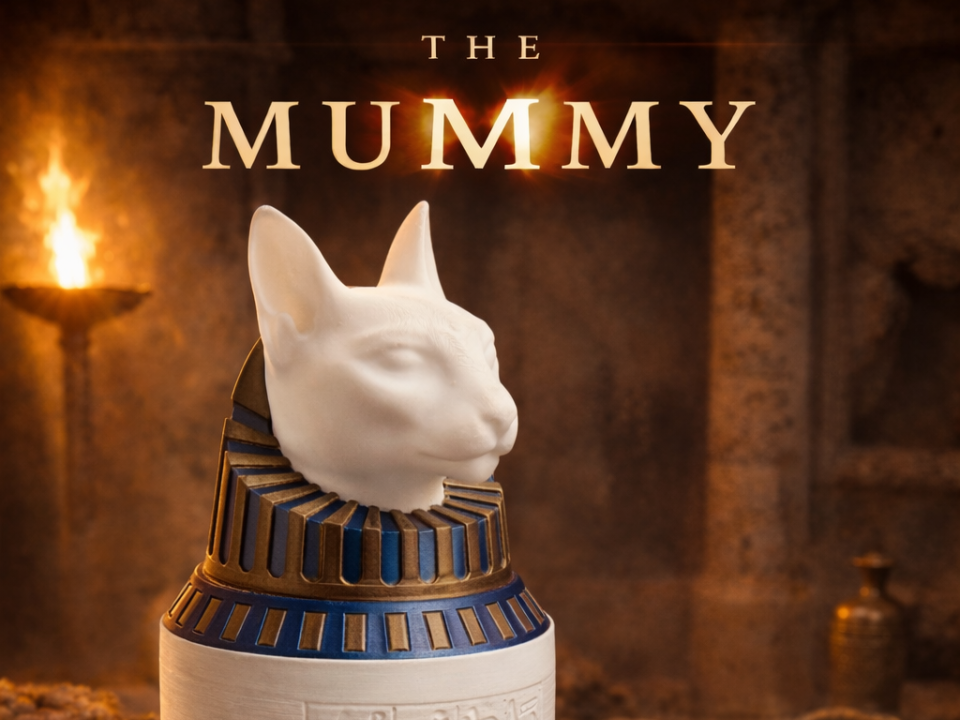 Cat Canopic Jar "The Mummy" Style