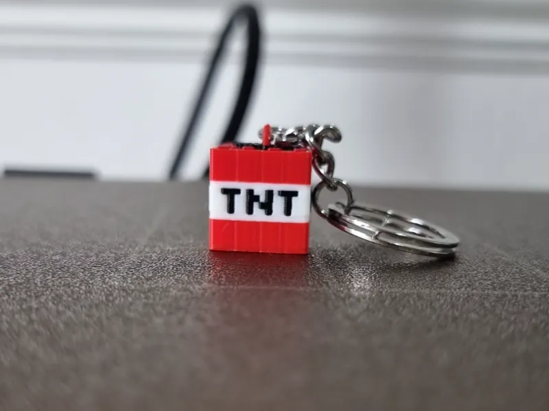 Minecraft TNT Keychain