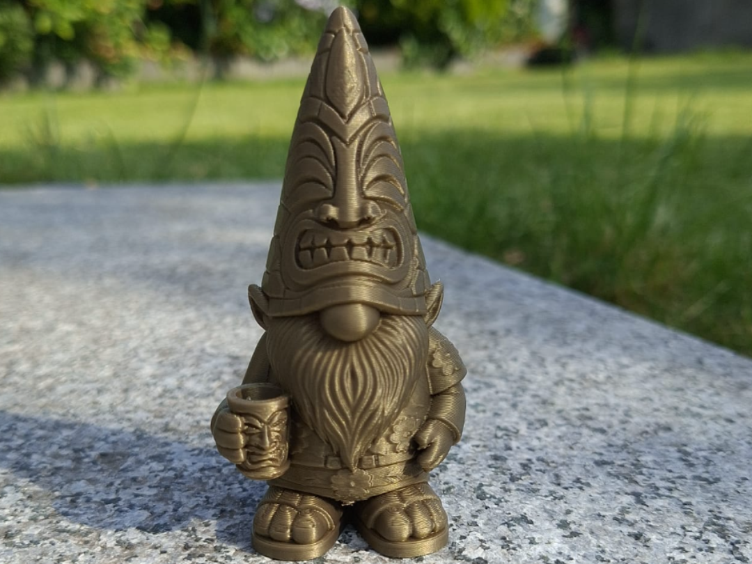 Tiki Gnome with Mug – Tropical Garden Guardian