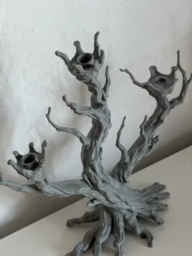 Accesorio de iluminación decorativa: Gothic Tree Candelabra –Dark Fantasy Candle Holder — vista de referencia 3