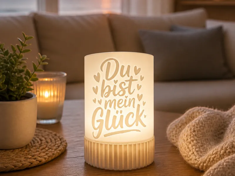 Windlicht " Du bist mein Glück"