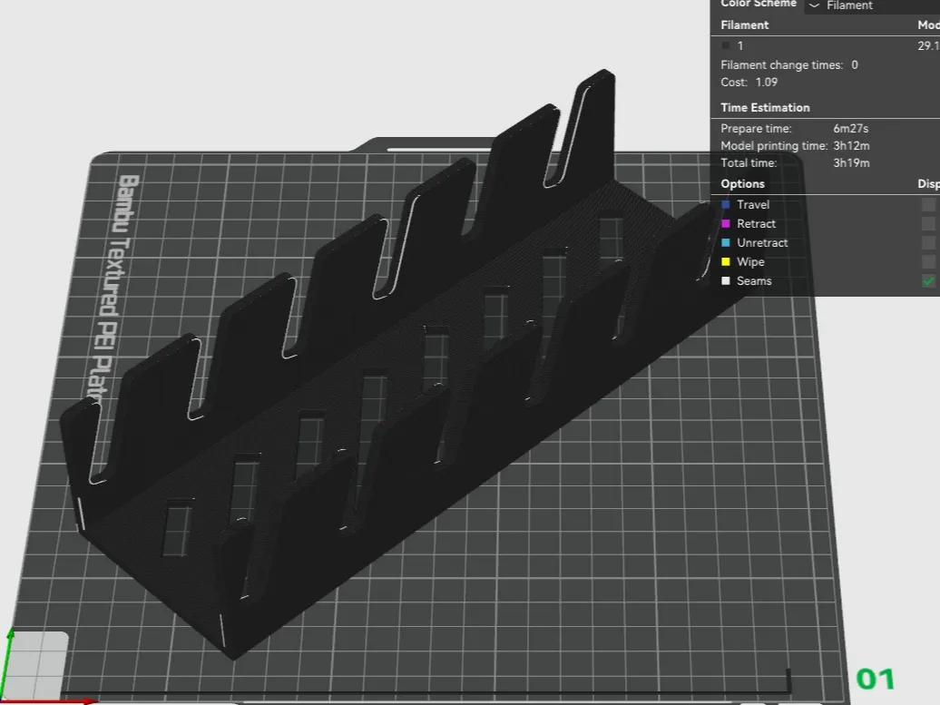 Hat Rack (Bar Pattern) - Free 3D Print Model - MakerWorld