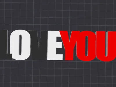 LOVEYOU – 3D Lettering in Block Letters