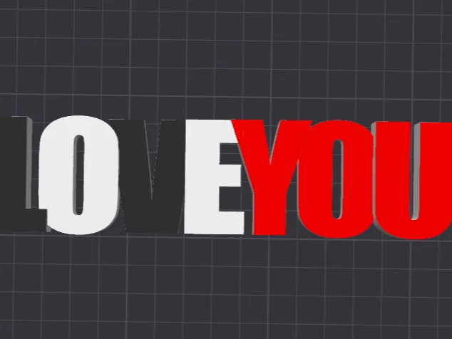 LOVEYOU – 3D Schriftzug in Blockbuchstaben