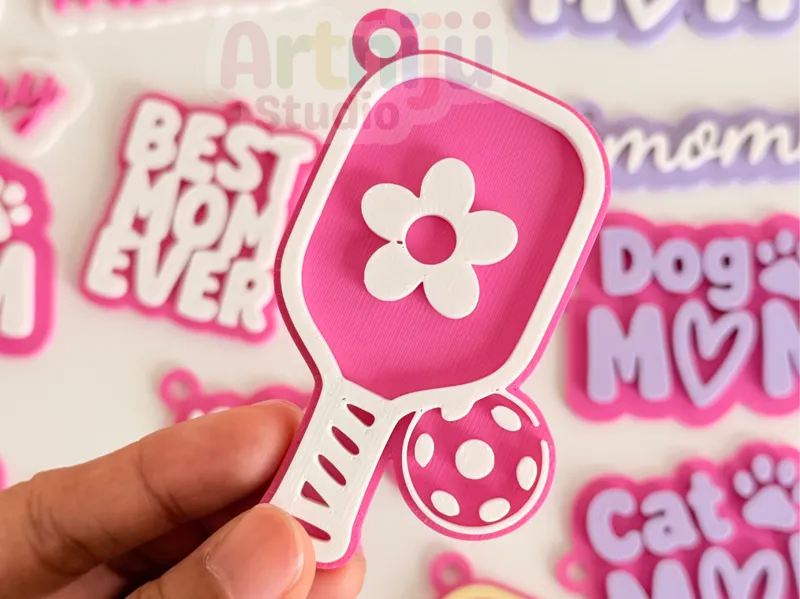 Pickleball Flower Cute Keychain
