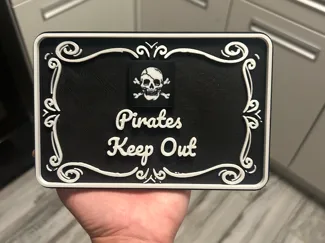 Pirate Keep Out sign 3D A1 / A1 Mini Compatible