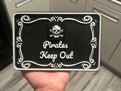 Pirate Keep Out sign 3D A1 / A1 Mini Compatible