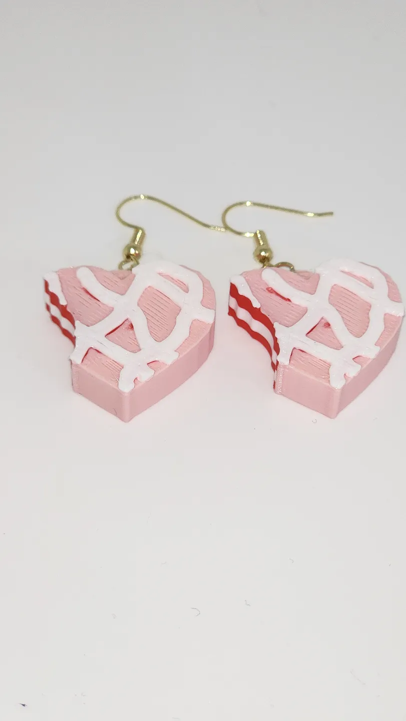 little debbie heart cake earrings view 2