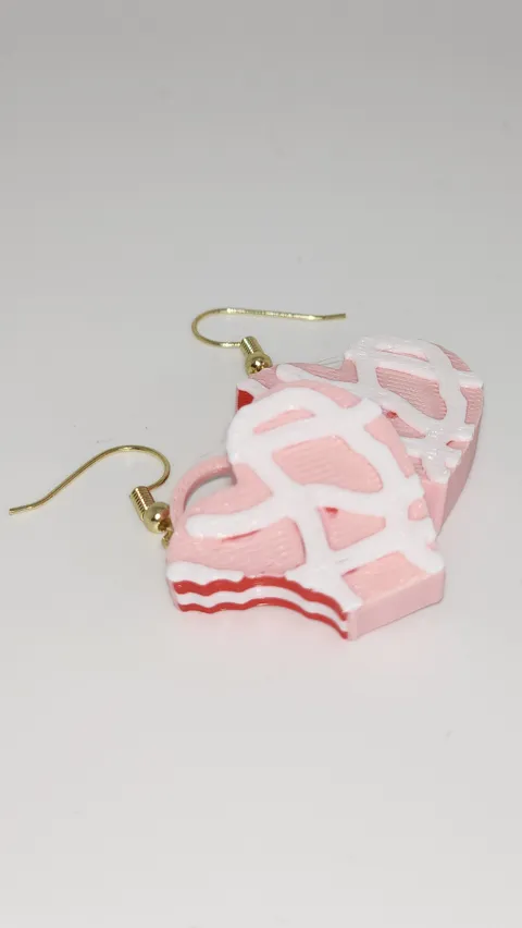 little debbie heart cake earrings