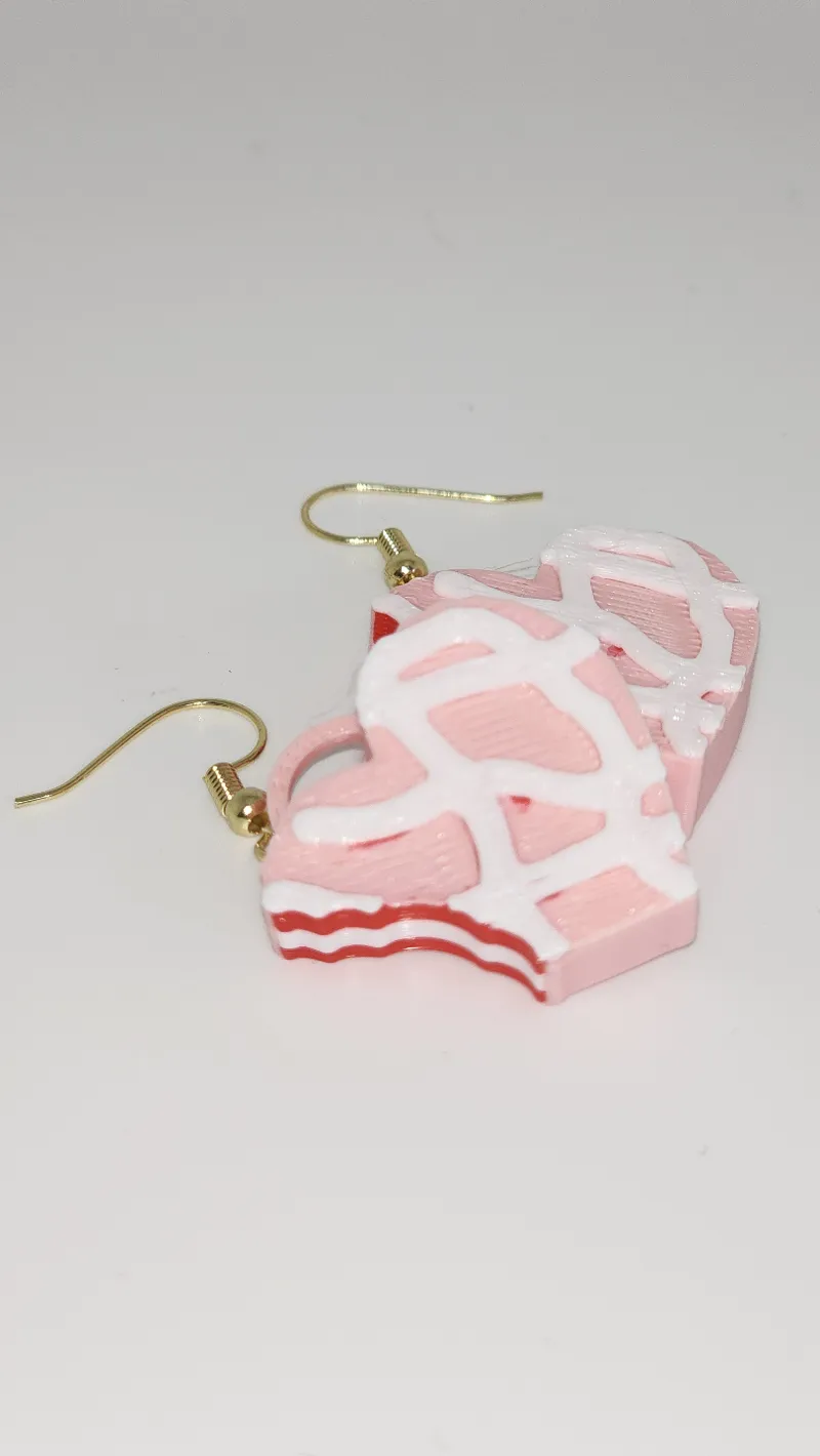 little debbie heart cake earrings