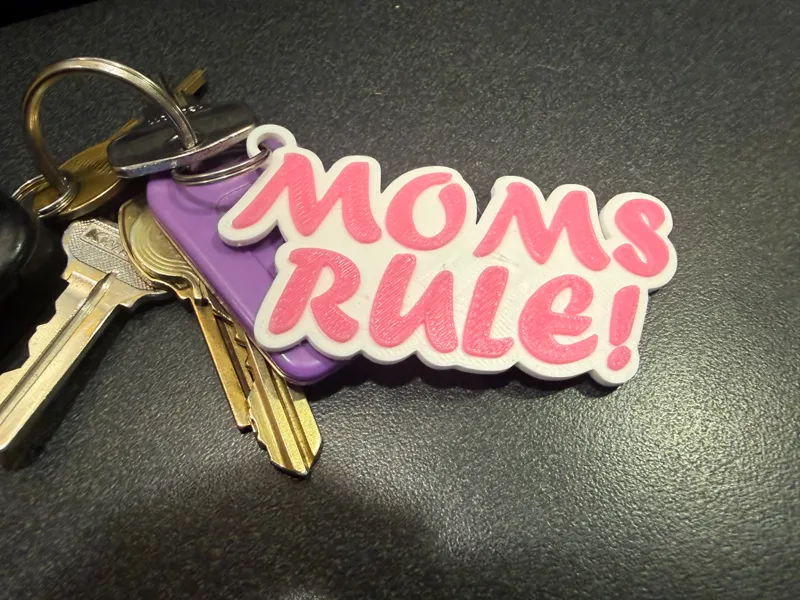 Moms Rule Mother's Day Keychain
