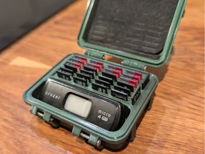 Slimmed micro SD-card storage container/case/box