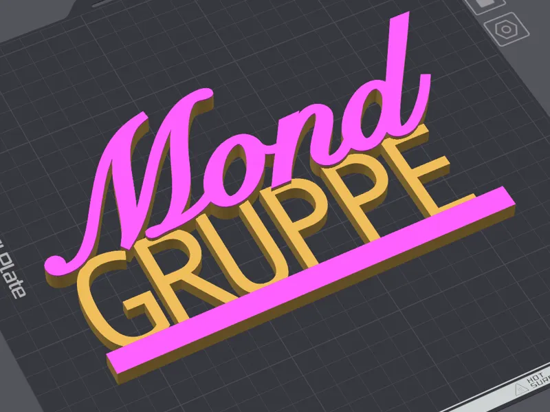 Schriftzug Mond Gruppe
