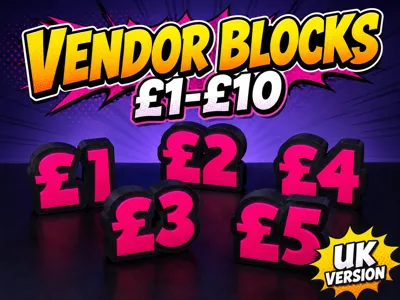 UK Vendor Table Top Price Blocks