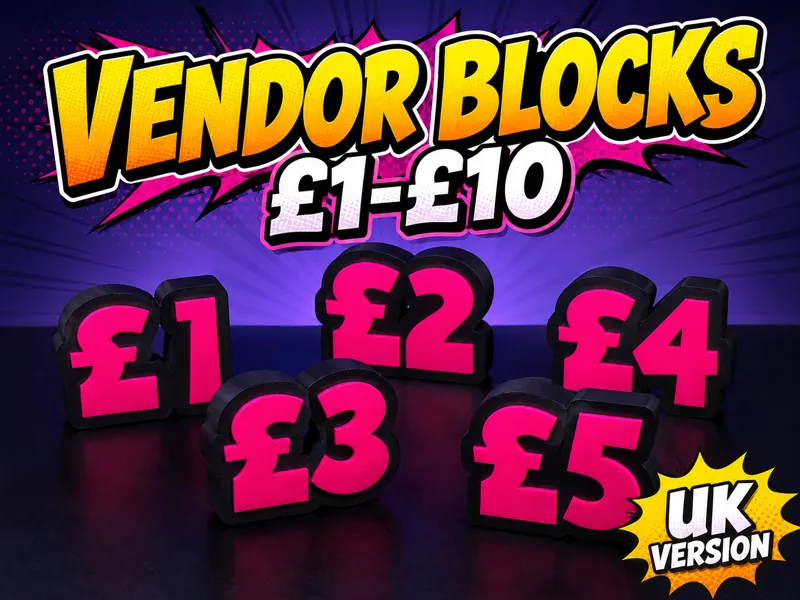 UK Vendor Table Top Price Blocks