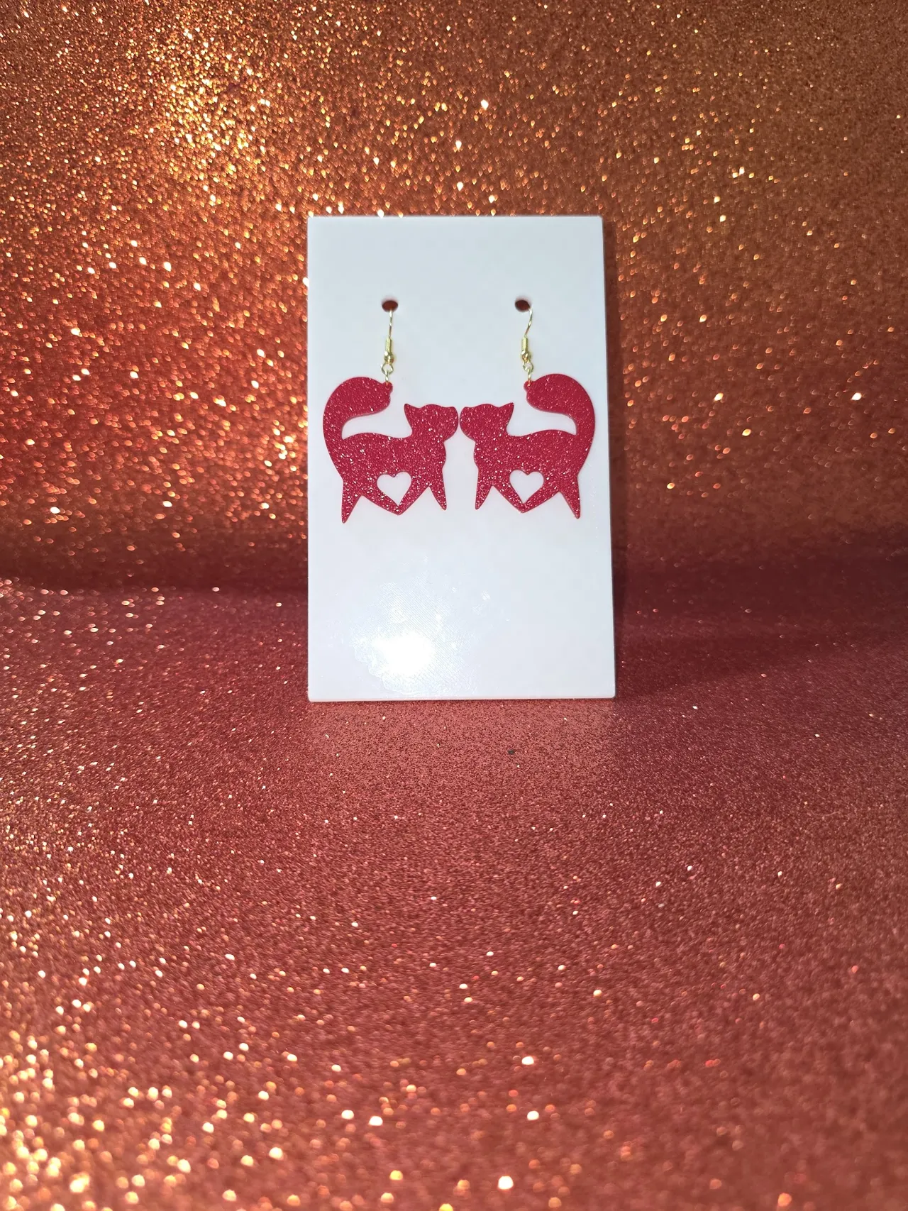 Meow love earrings view 2