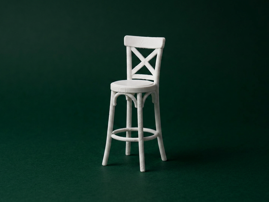 Bar Stool 3D Model 1:12 Scale Dollhouse Furniture