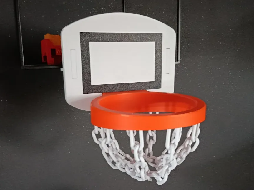 Basketball Mini Hoop V2 chain net NO AMS NEEDED - Free 3D Print Model ...