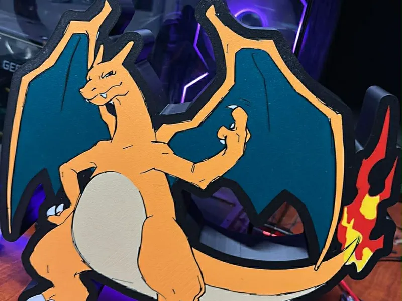 Charizard with middle finger out light box