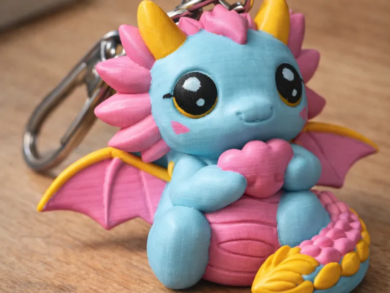 Cute Baby Dragon Keychain AMS Ready Gift