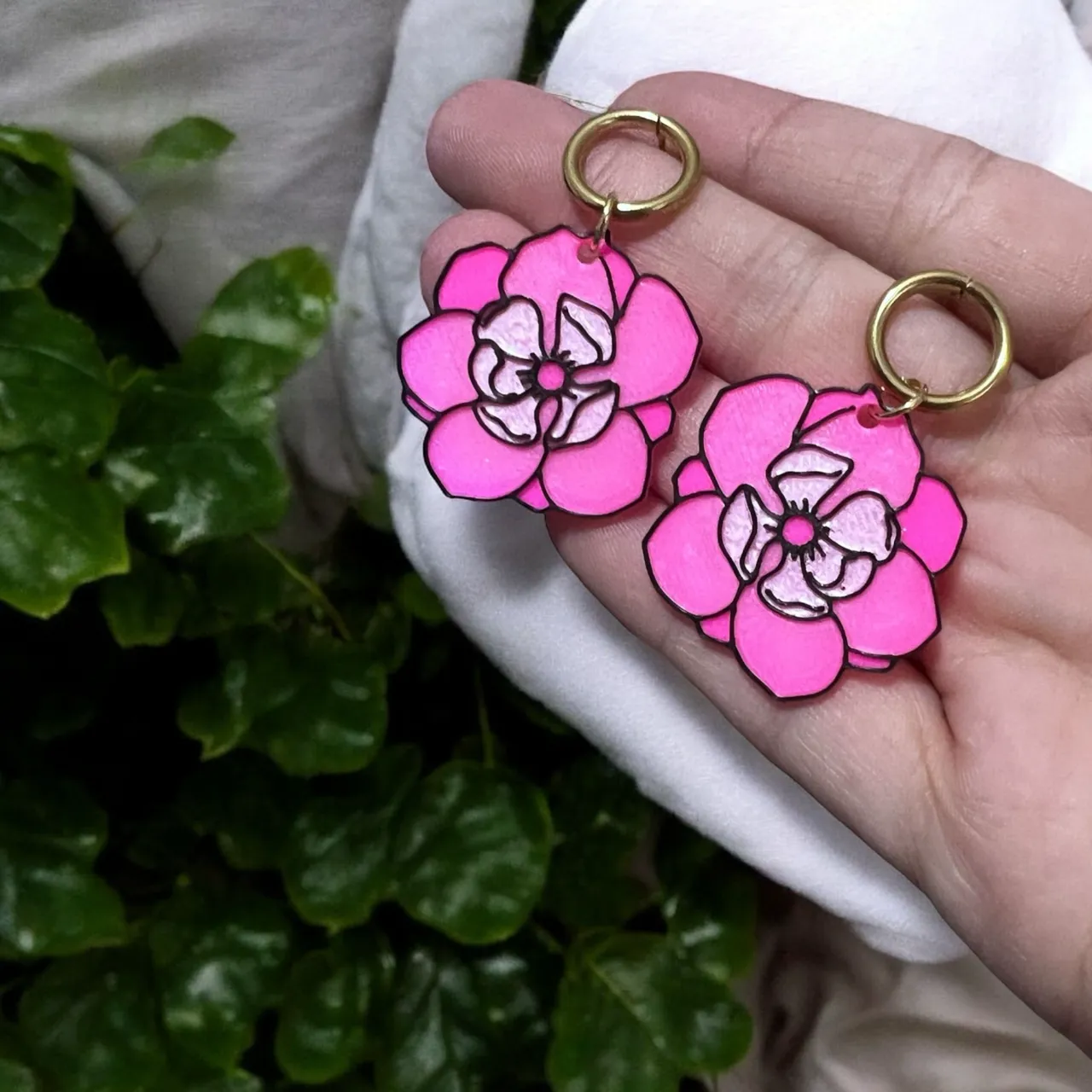 Pendientes flor view 2