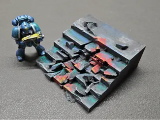 DND figure Broken Staircase Diorama Base