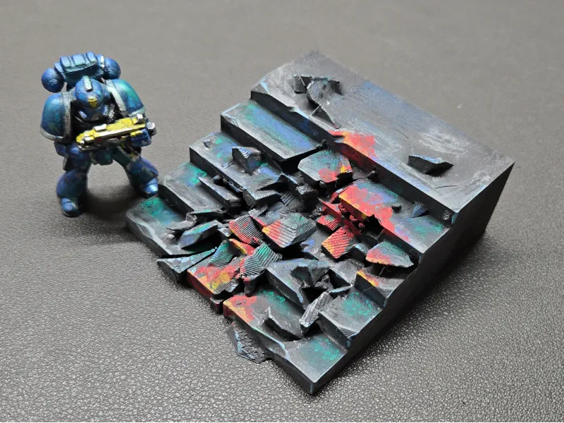 DND figure Broken Staircase Diorama Base