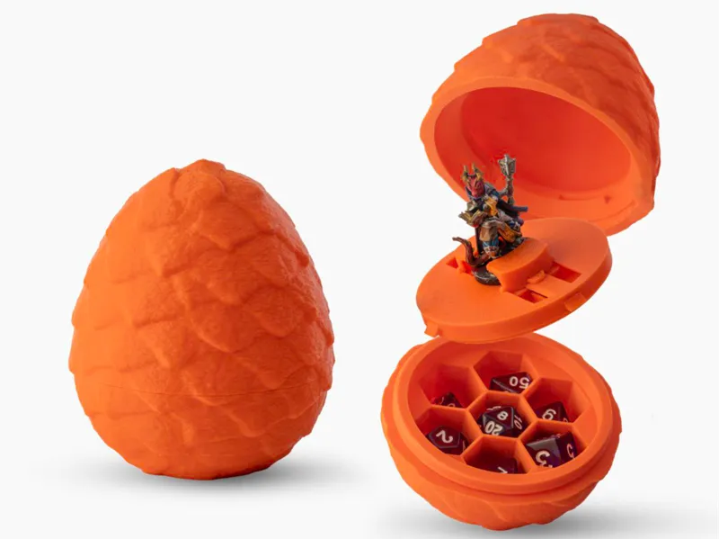 Dragon egg dice holder and miniature