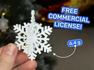 3D Snowflake Puzzle Snap-Fit New Year's decor prt2