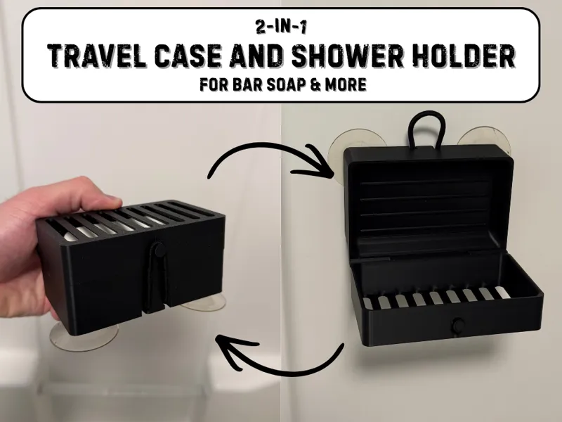 2-in-1 Soap Bar Tavel Case and Shower Holder
