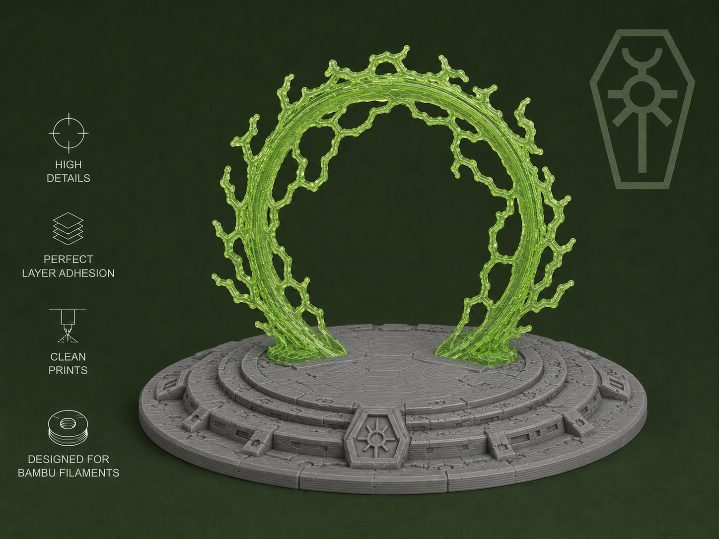Ancient Necron Portal - Tabletop Terrain