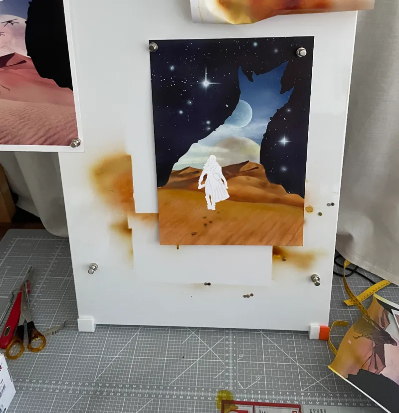 Tabletop magnetic easel stand for airbrush