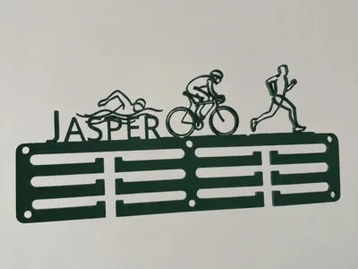 Triatlon medal hanger - personalised 