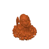 Faucheuse chibi sur crânes — low poly — photo 4